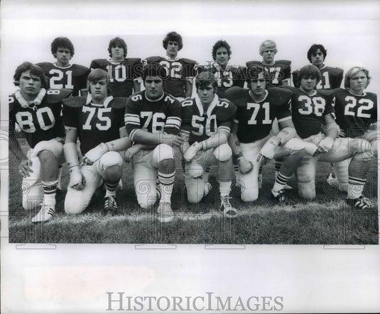 1975 Nordonia High football defensive unit-Historic Images