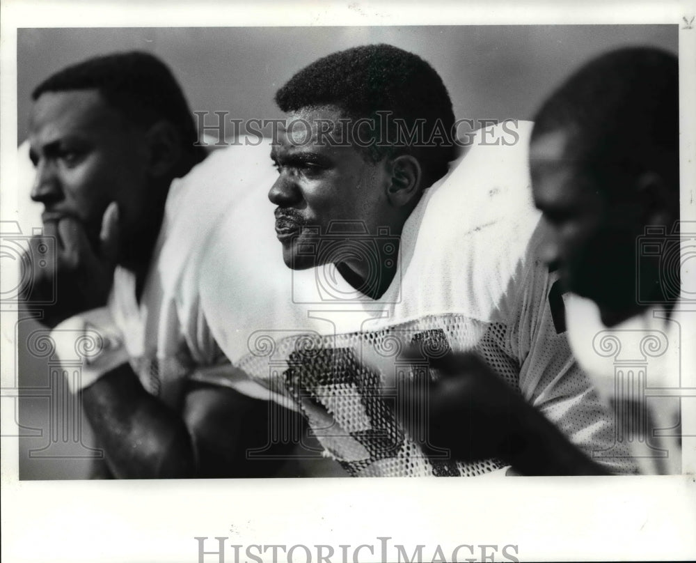 1987 Press Photo Ernest Byner, Herman Fontenot and Johnny Davis - cvb40468 - Historic Images