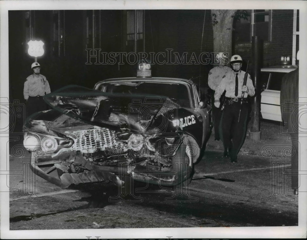 1966 Demolished Cruiser,  Riots &amp; Demonstration, Cleveland Ohio 1996-Historic Images