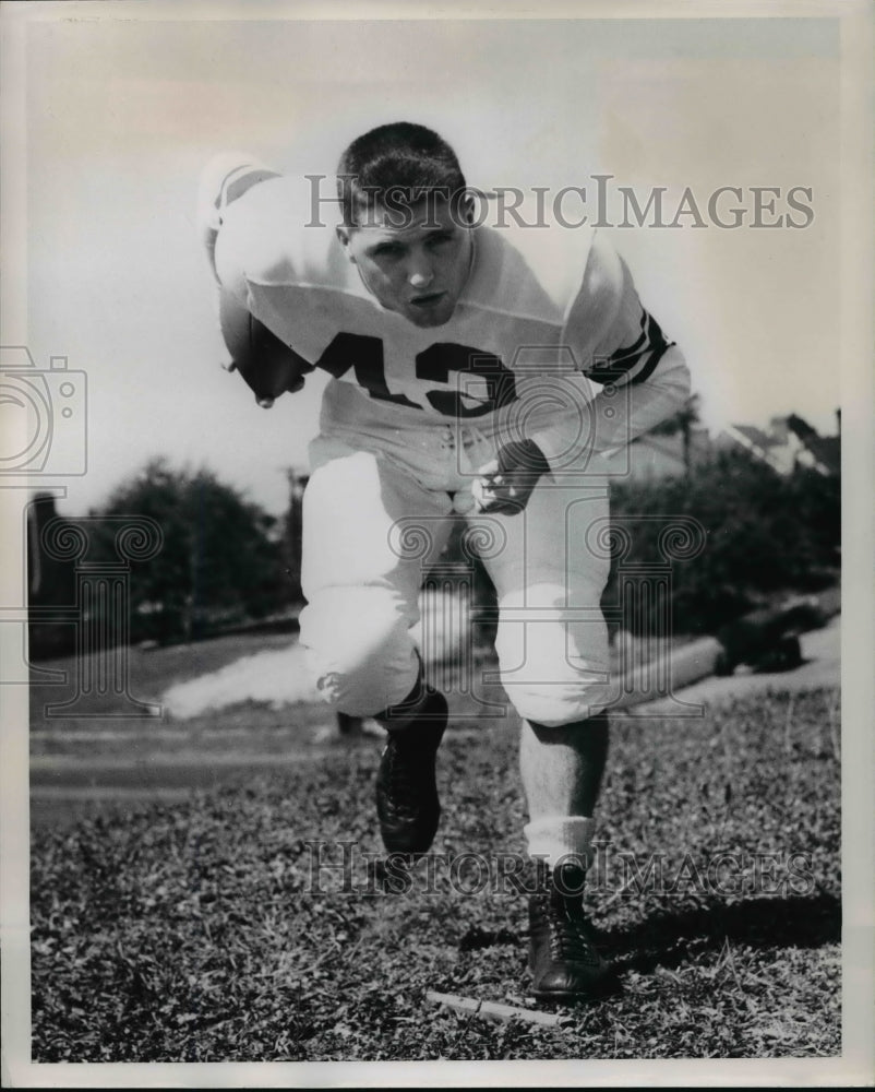 1951 Press Photo Paul Brubeck, Fullback. 18, 180, 5&#39;9. Fresh John Carroll U. - Historic Images