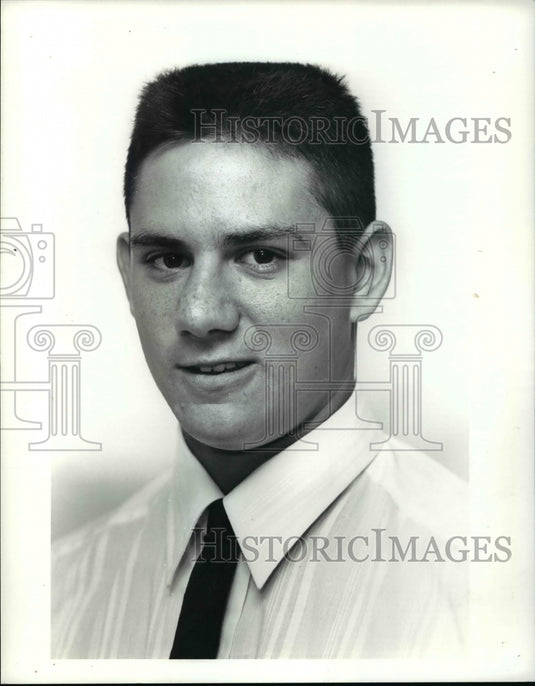 1990 Press Photo Mike Locigno of Holy Name Baseball Team in Cleveland - Historic Images