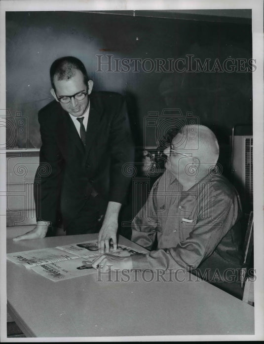 1966 Press Photo Teaching Principal David Kean (L) - cvb41630 - Historic Images