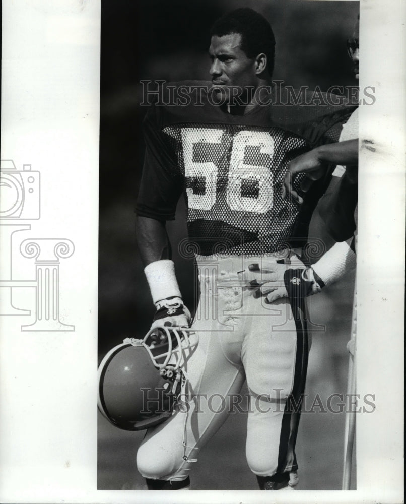 1985 Press Photo Chip Banks at the Browns training camp today - cvb41661 - Historic Images