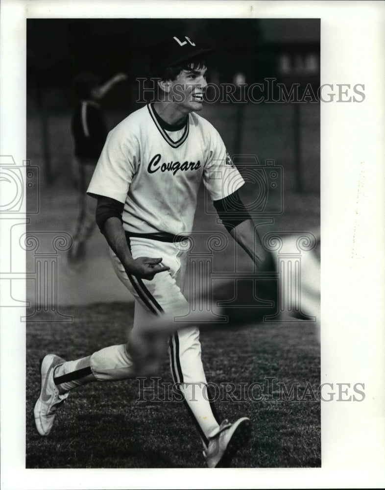 1987 Press Photo Eddie Trebets Lake Catholic Pitcher - cvb41774- Historic Images