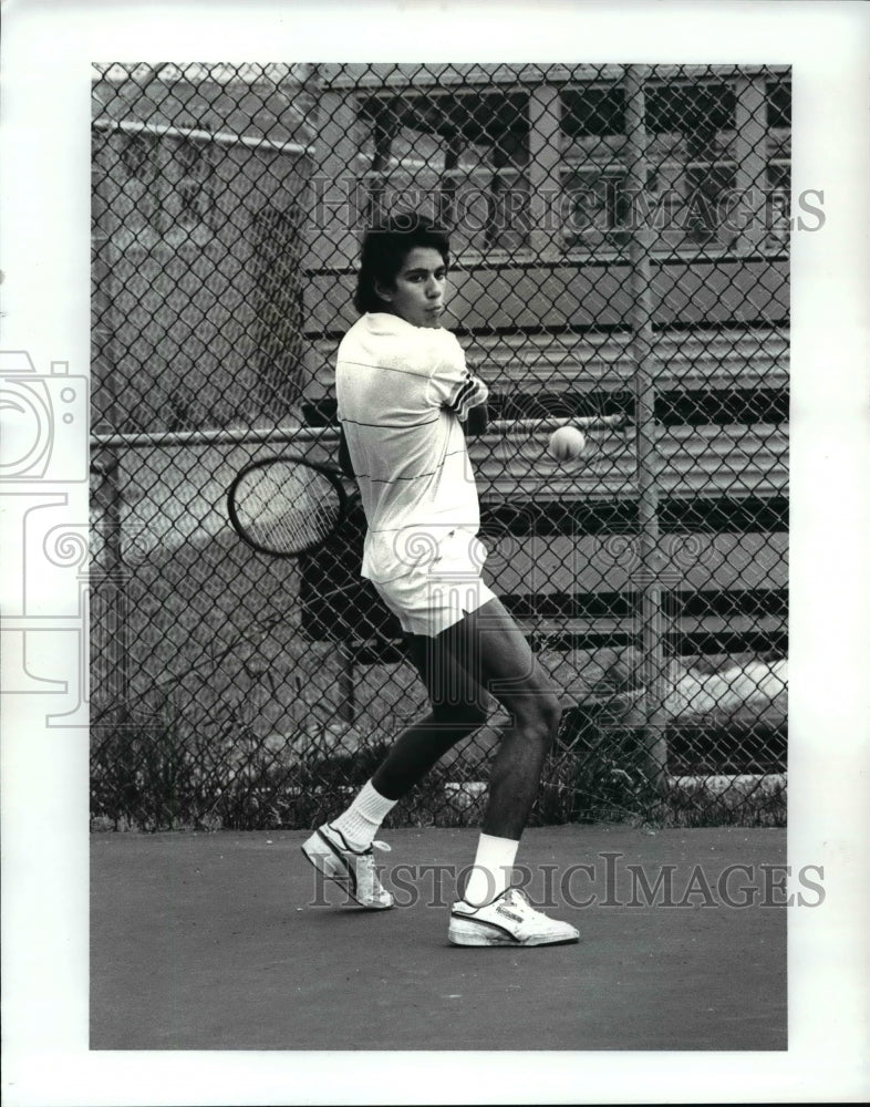 1987 Press Photo Saumil Jhaveri, Tennis player, Rocky River High - cvb42001 - Historic Images