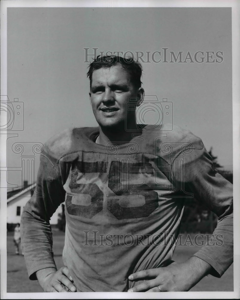 1950 Press Photo Co Captain Jim Fritzsche, right tackle-Baldwin Wallace Footbal - Historic Images