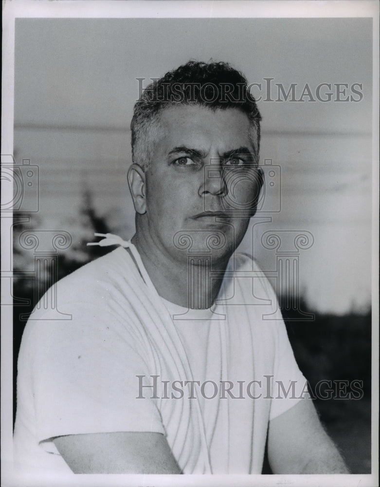 1958 Press Photo Fred George, Football &amp; Basketball Coach at Cathedral Latin - Historic Images