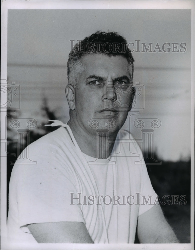1958 Press Photo Fred George, Football & Basketball Coach at Cathedral Latin - Historic Images
