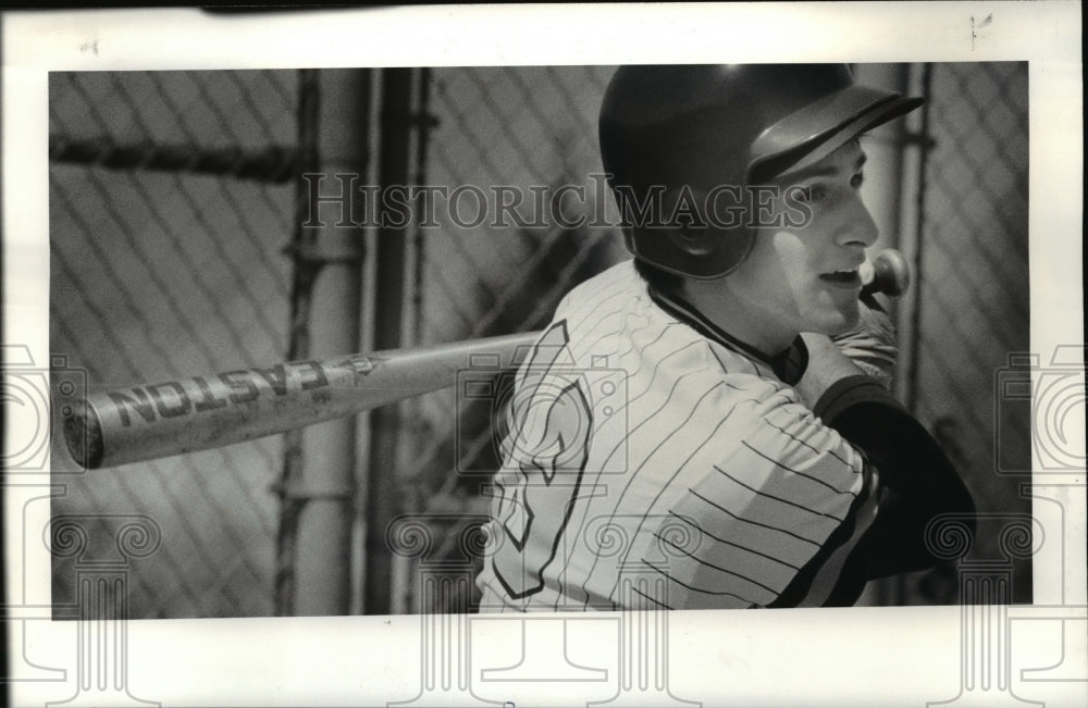 1986 Press Photo Brush High School third base player John Barzellato - Historic Images