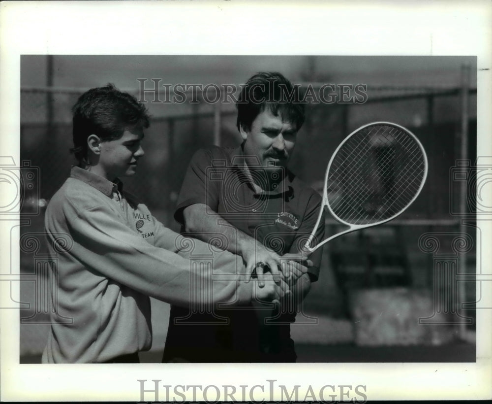 1991 Press Photo: Chad Browning - Louisville High School, & coach Greg Parrish - Historic Images