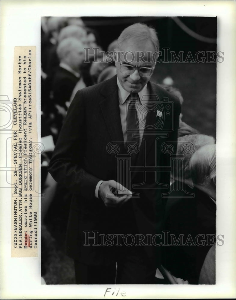 1988 Press Photo Morton Mandel, Premier Industries chairman - cvb42679 - Historic Images