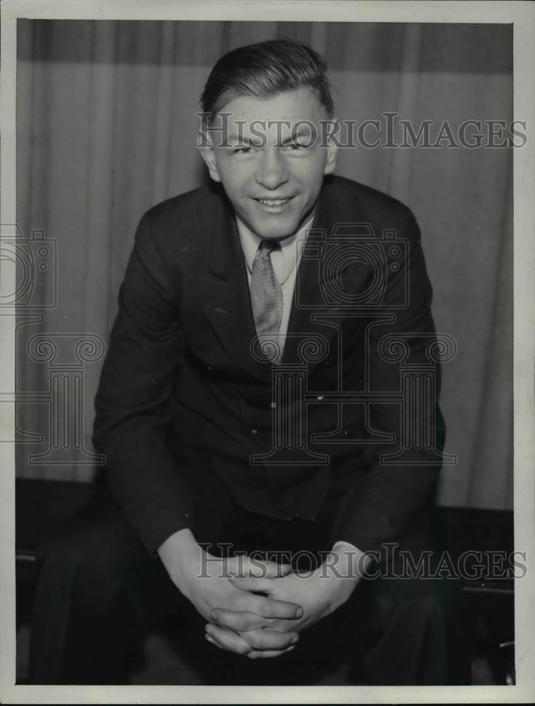 1938 Press Photo Ted Gembarski with East High football - cvb42709 - Historic Images