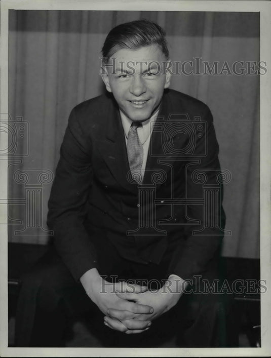 1938 Press Photo Ted Gembarski with East High football - cvb42709 - Historic Images