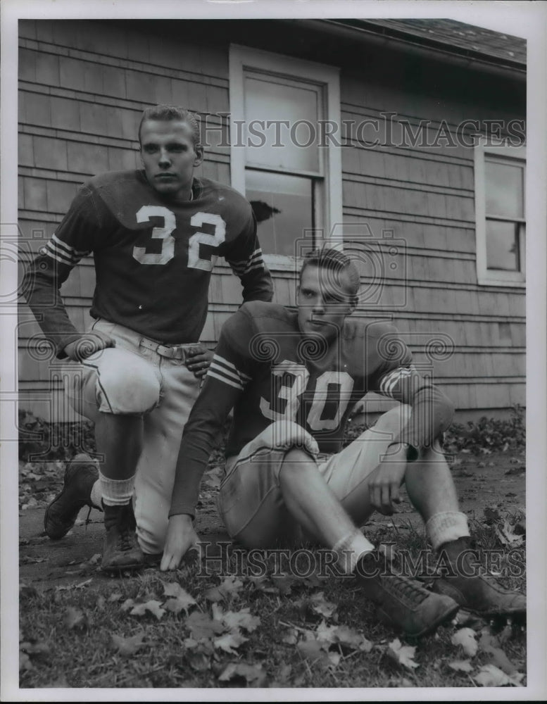 1955 Gilmour Academy Football players, Al Zucker and Jack Zucker-Historic Images