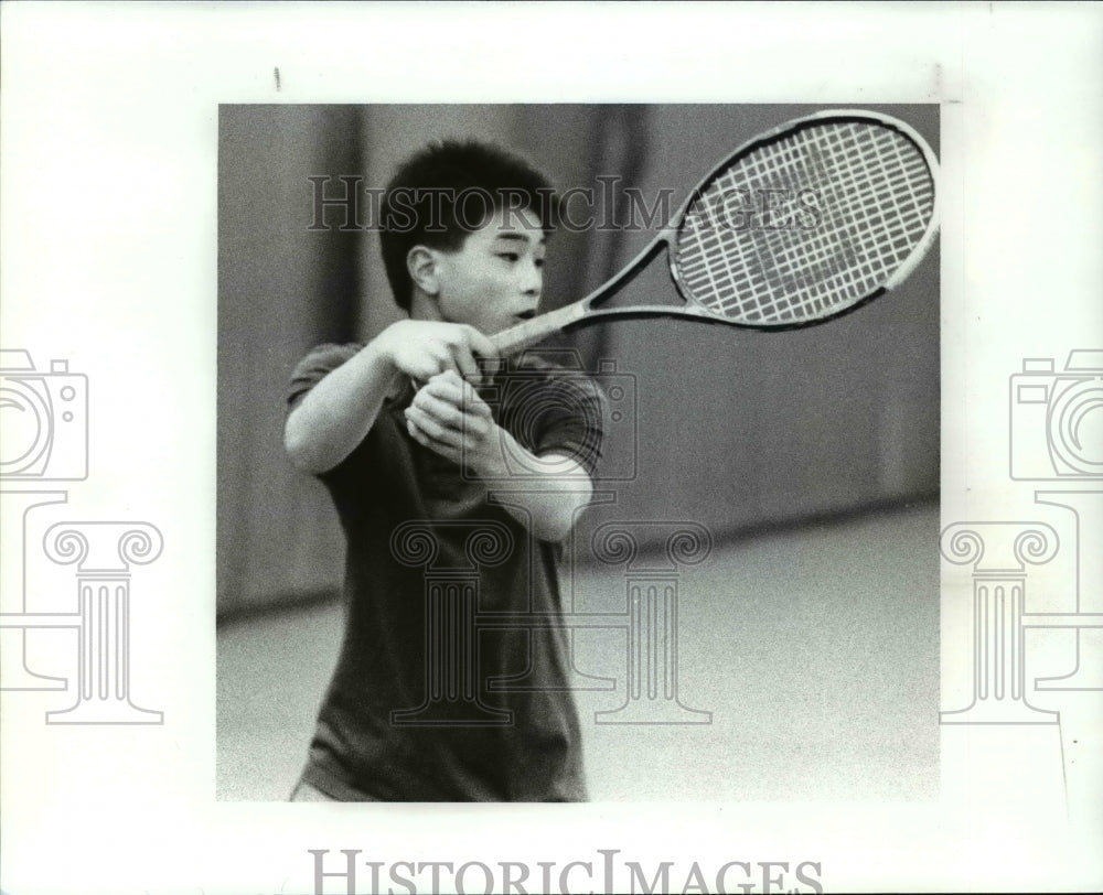 1989 Press Photo North Ridge Racquet Club. Jeff Kwon of Lake Ridge Academy - Historic Images