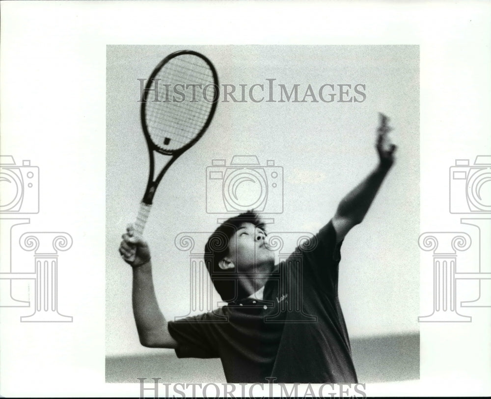 1989 Press Photo North Ridge Racquet Club. Mike Shin of Lake Ridge Academy - Historic Images