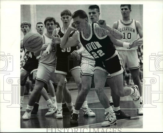 1990 Press Photo John of Avon gets the ball tapped out of his hands - cvb42944- Historic Images