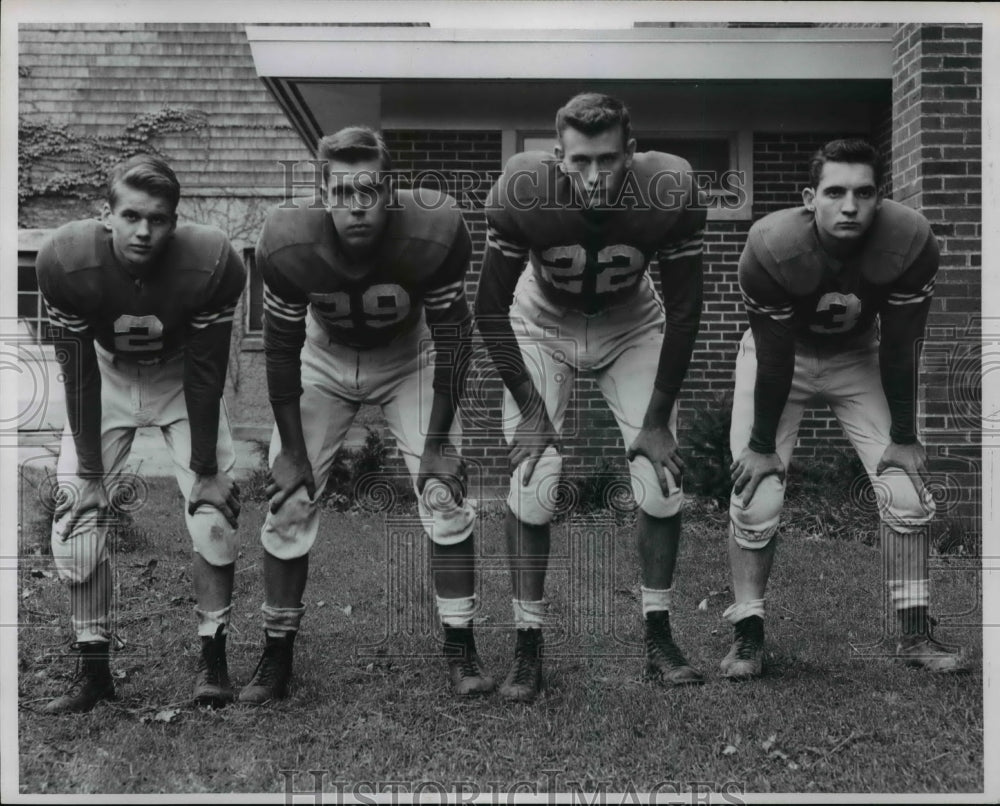 1955 Dan Stager, Joe McSteen, Dick George and J.P. Ryan-football-Historic Images