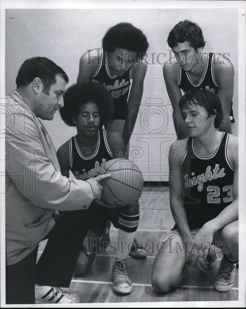 1975 Cleveland Heights High Basketball Team &amp; Coach Jim Cappeletti-Historic Images