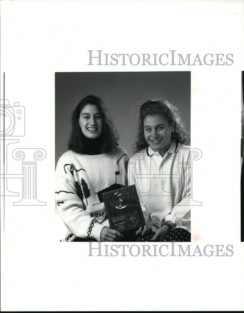 1991 Press Photo Amy Bauer, and Kara Matus, gymnastics - cvb43946 - Historic Images