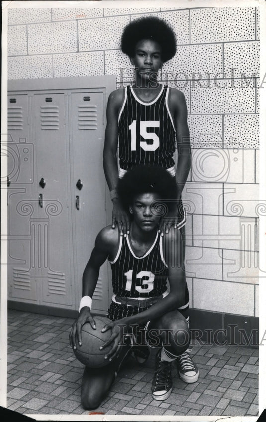 1973 Press PhotoTop to Botton, Leonard Askew & Bernard Askew Glenville High Twin-Historic Images