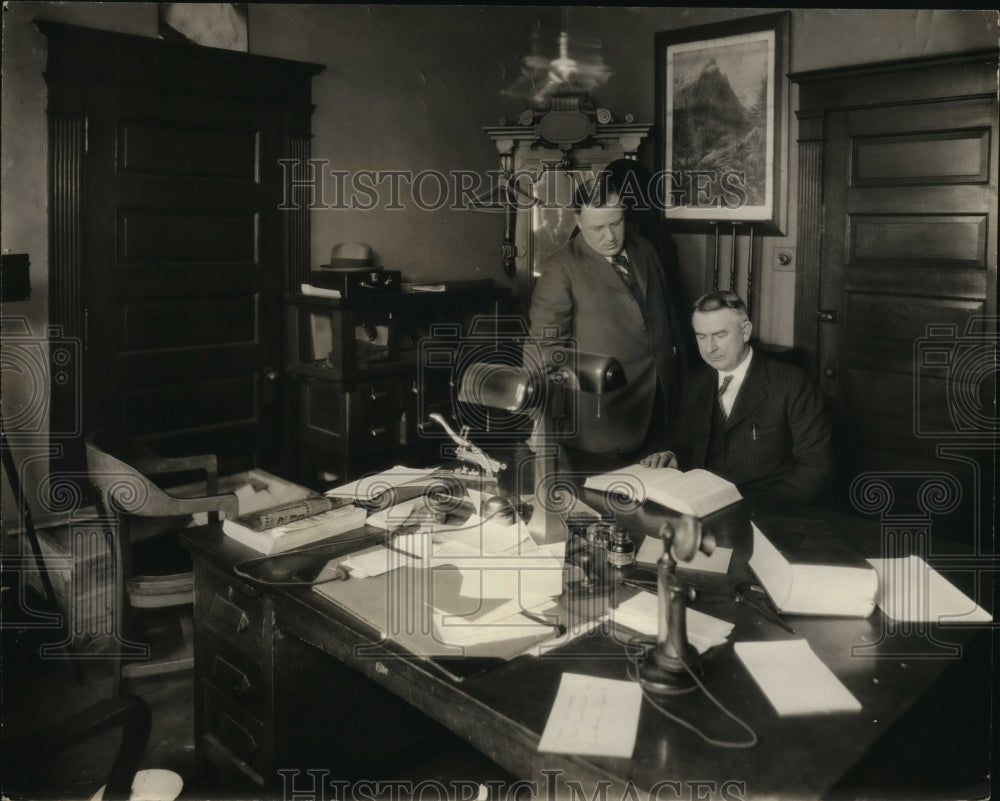1927, Interior of Inspector Cody&#39;s office in the old Police Station. - Historic Images