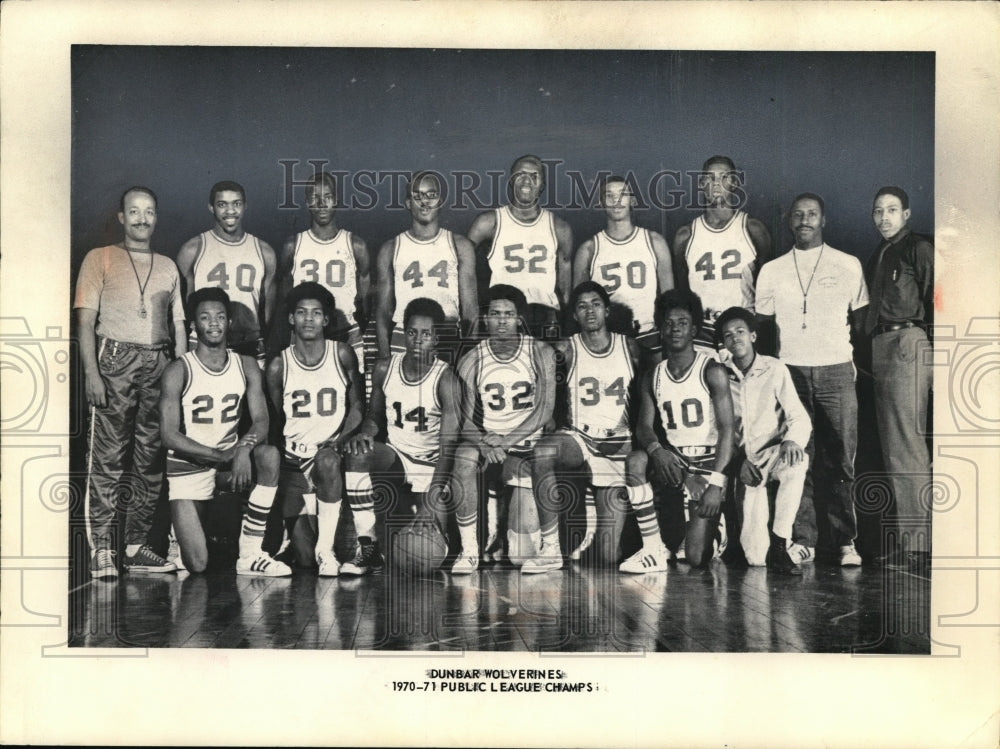 1971 Dunbar Wolverines, Dayton Dunbar High Basketball Team 197071