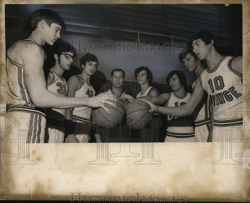 1973 Orange High Basketball team members-Historic Images