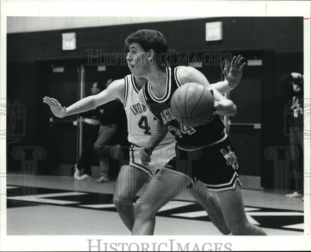 1990 Press Photo Shannon Wade (34) of N. Olmstead, Jason Meiners (42) Avon Lake - Historic Images