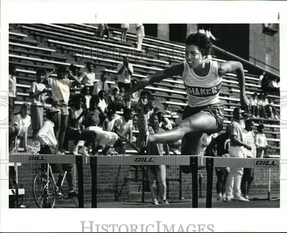 1987 Press Photo Karna Williams, Cleveland Heights High Track Meet - cvb44381 - Historic Images