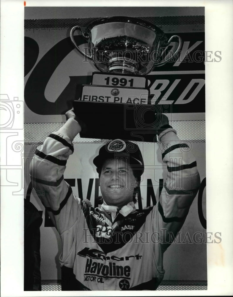 1991 Press Photo Michael Andretti, winner of the Cleveland Gran Prix - cvb44745 - Historic Images