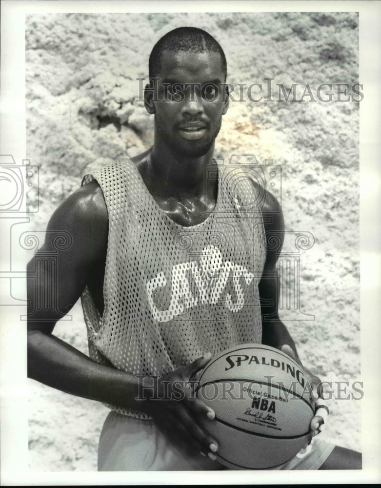 1987 Press Photo Cleveland Cavaliers player, Kannard Johnson - cvb44833 - Historic Images