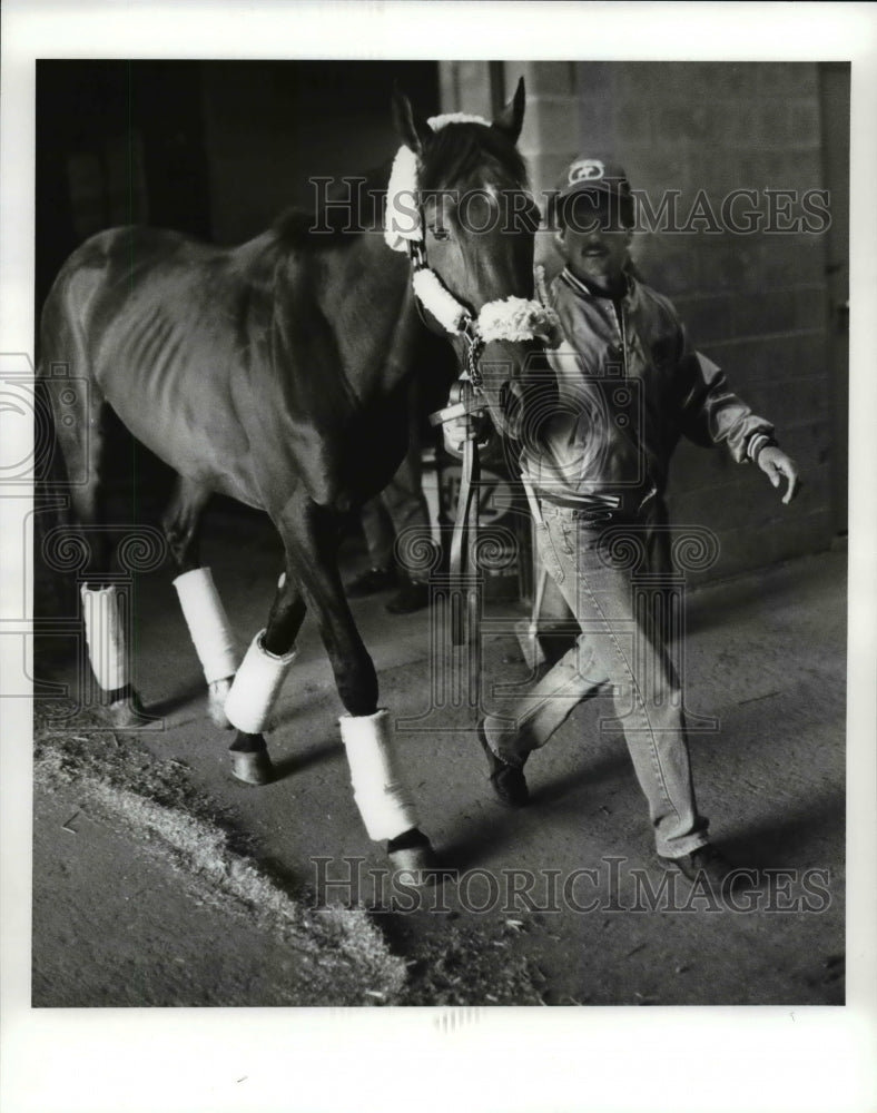 1987 Press Photo Demons Begone with ex-boy Michael Metcalf - cvb44948 - Historic Images