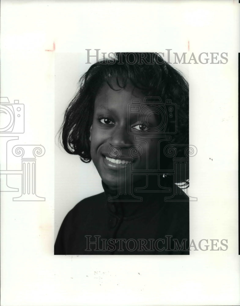 1991 Press Photo Mollie Harrison Orange Volleyball - cvb44952 - Historic Images