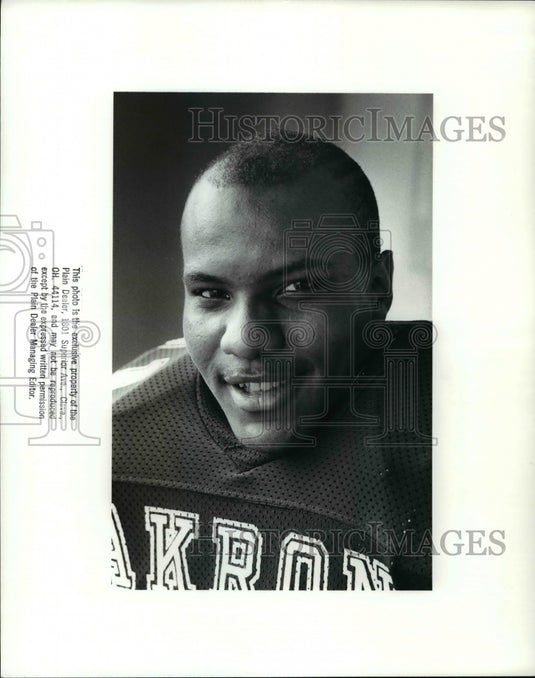 1988 Press Photo Robert Lyons, free safety University of Akron - cvb45138 - Historic Images