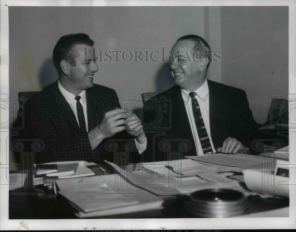 1961 Contract signing- Gene Green and  General Manager Gabe Paul-Historic Images