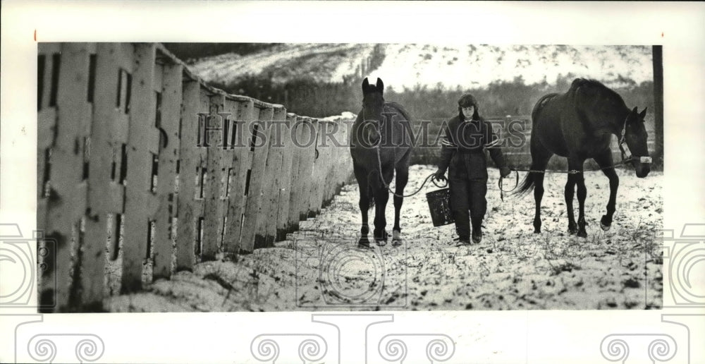 1980 Press Photo Amy Edwards student at Lake Erie Morley Farm campus - cvb45829 - Historic Images