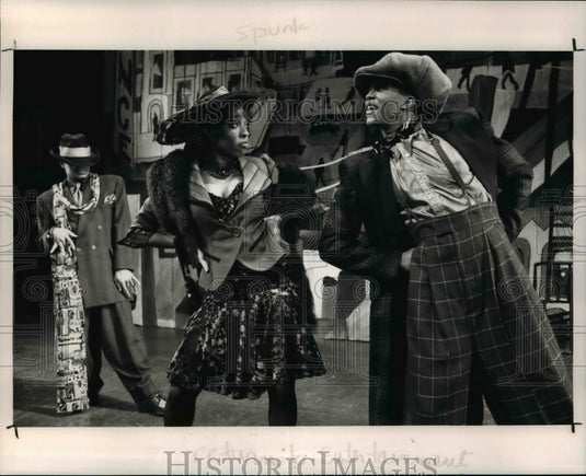 1992 Press Photo john Lathan, Mona Wyatt and Edwin Louis Battle-Spunk play - Historic Images