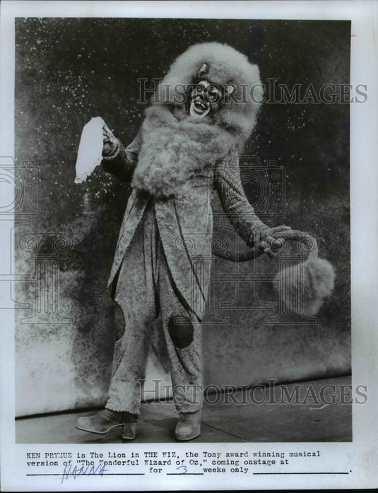 1978 Press Photo Ken Prymus plays the Lion in "The Wiz," at Hanna. - cvb46111 - Historic Images