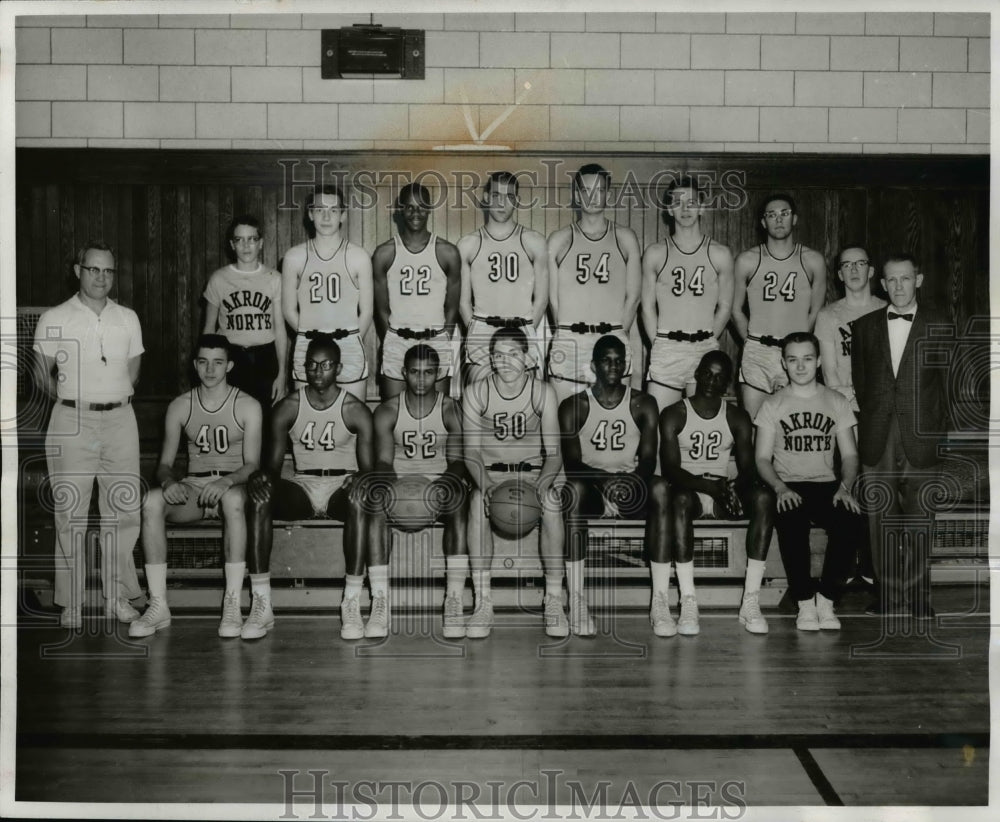 1961 Akron North High Basketball team-Vikings-Historic Images