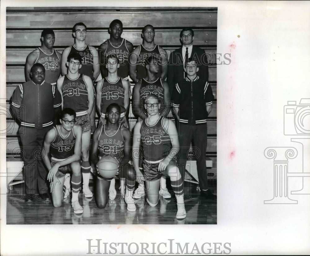1966 Press Photo Oberlin Indians High Basketball Team - cvb46893 - Historic Images