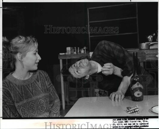 1989, Kelly Morgan & Penny Balfou in the play "Woolgatherer" - Historic Images
