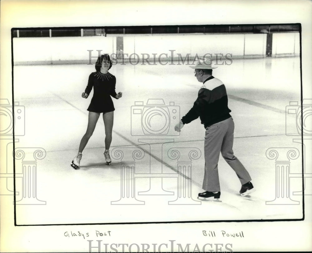 Press Photo Skating - Gladys Post and Bill Powell - cvb46970 - Historic Images