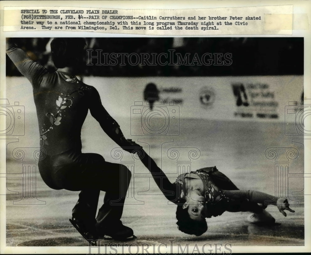 Press Photo Caitlin Carruthers &amp; Peter skated to a national championship-Historic Images