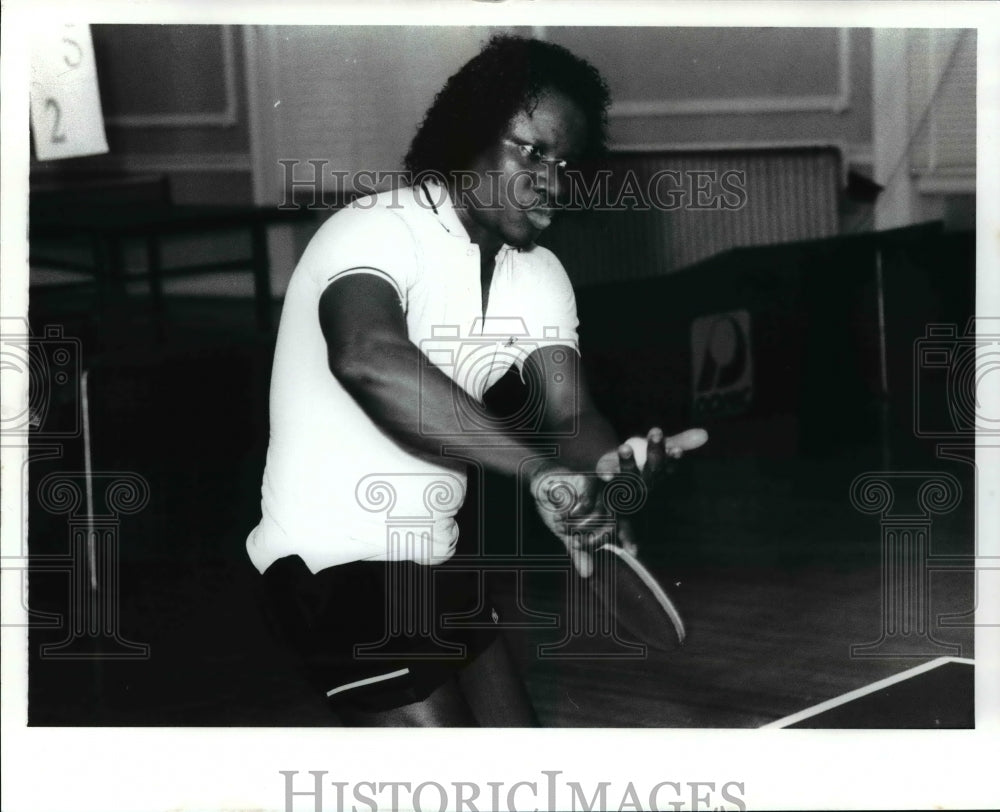 1988 Press Photo World class table tennis player Ed Ozuem - cvb47365 - Historic Images