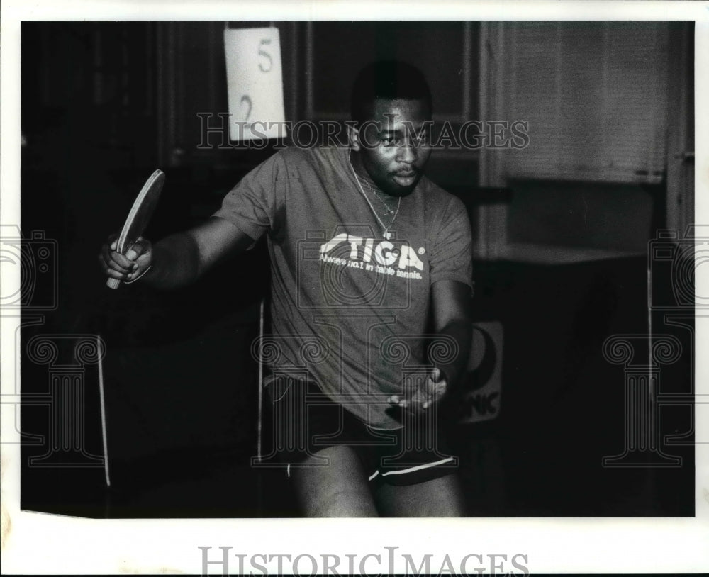 1988 Press Photo World class table tennis player Saubana Adio - cvb47367 - Historic Images