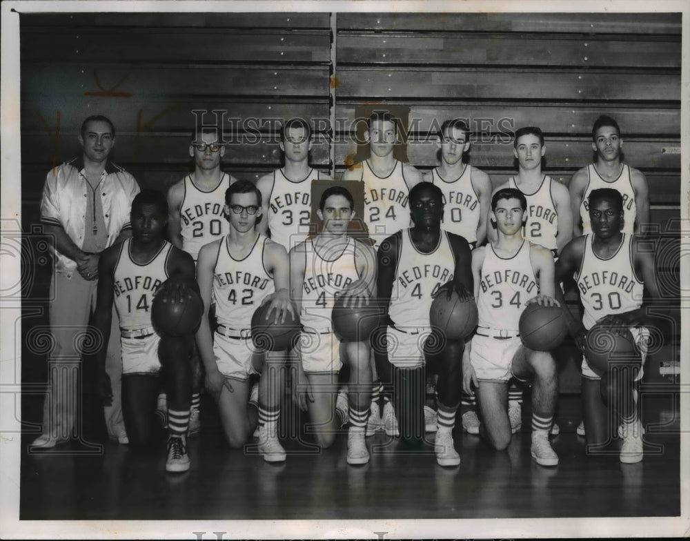 1961 Press Photo Bedford High School Basketball team members - cvb47452 - Historic Images