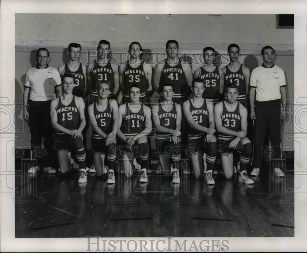 1961 Press Photo Minerva High School-Lions Basketball team members - cvb47456 - Historic Images