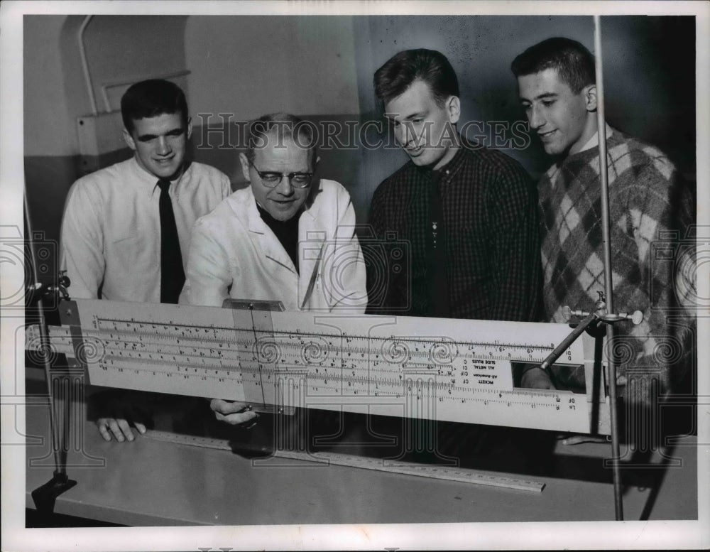 1963 Press Photo L-R; Mike Graul, Rev. James Kirby, Joe Gyde and Ron Krupitzer. - Historic Images