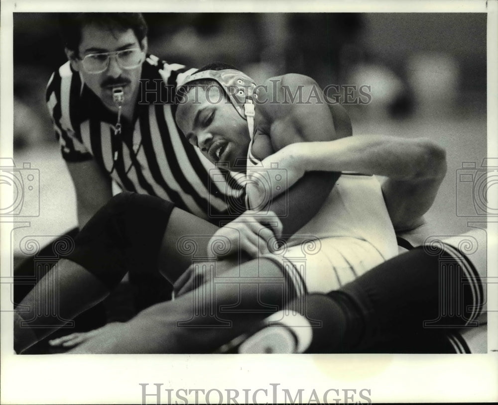 1989 Press Photo Ohio High Scholl AAA Sectional Wrestling Tournament - Historic Images